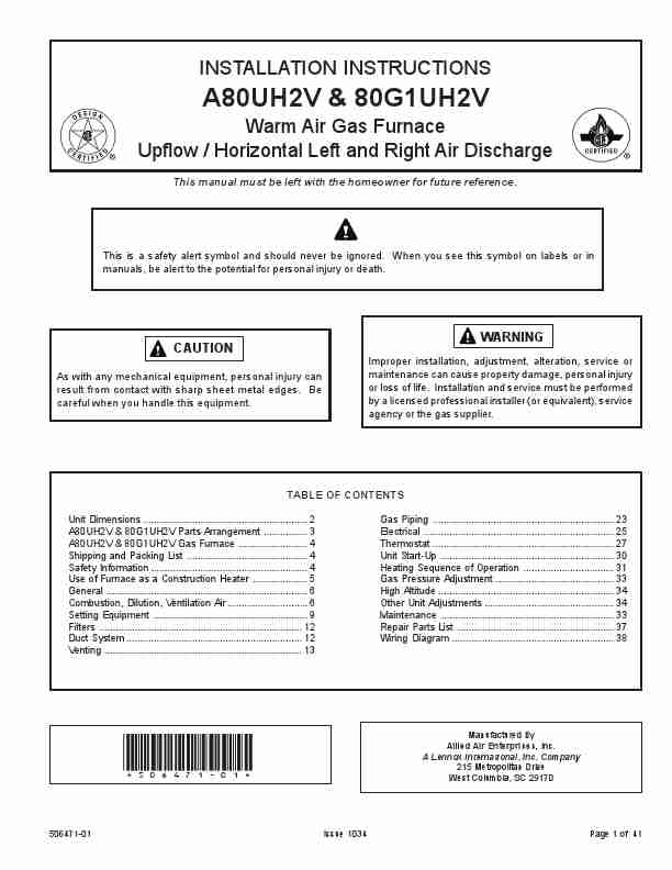 Allied Air Enterprises Furnace 80G1UH2V-page_pdf